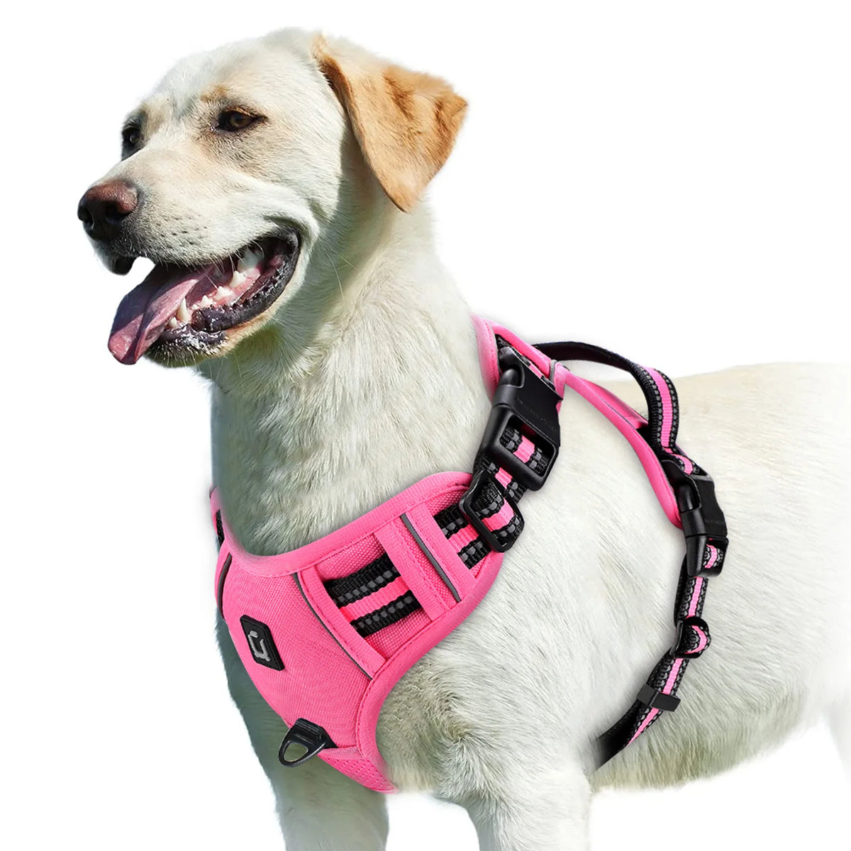 Pink Color No-Pull Reflective Dog Harness Vest with Control Handle