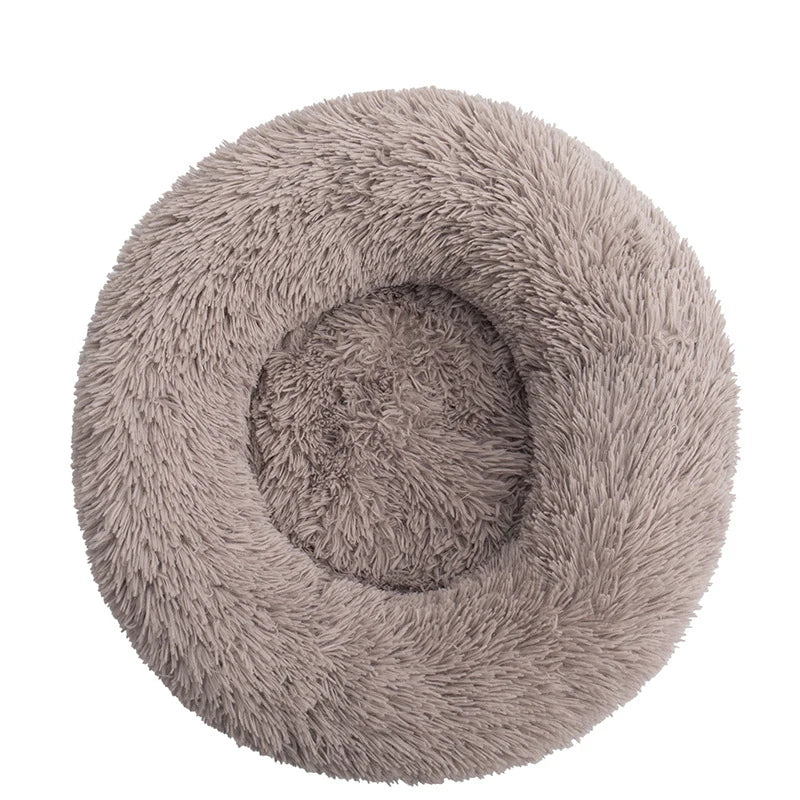Rustic brown Color Calming Donut Dog Bed – Plush Orthopedic Pet Sofa