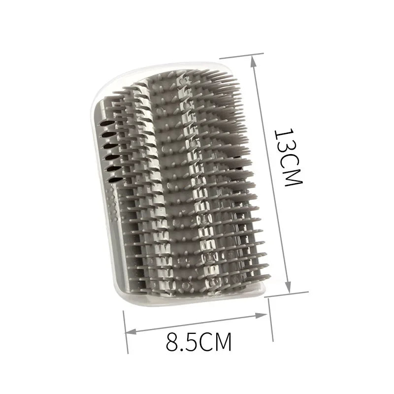 GRAY Color Cat Corner Scratcher Comb – Wall-Mounted Grooming Brush