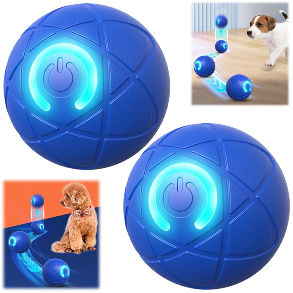 Smart Interactive Dog Ball – Auto-Rolling LED Pet Toy