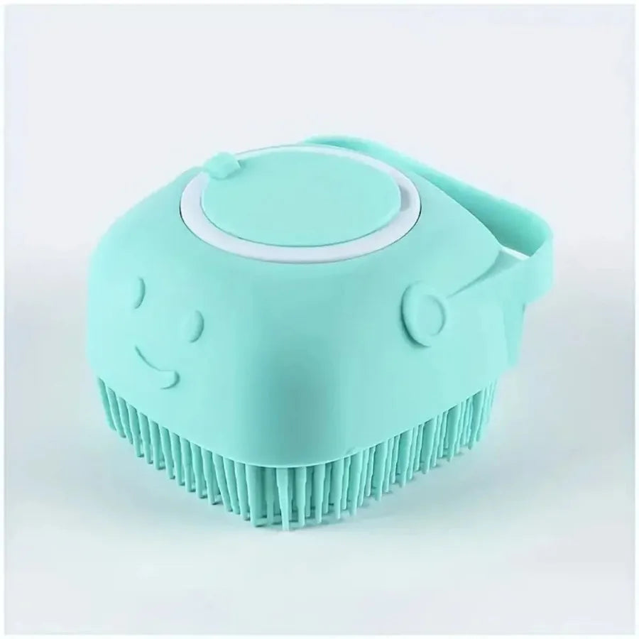 Soft Pet Bath Brush with Built-In Shampoo Dispenser
