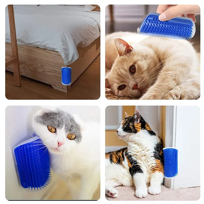 Cat Corner Scratcher Comb – Wall-Mounted Grooming Brush