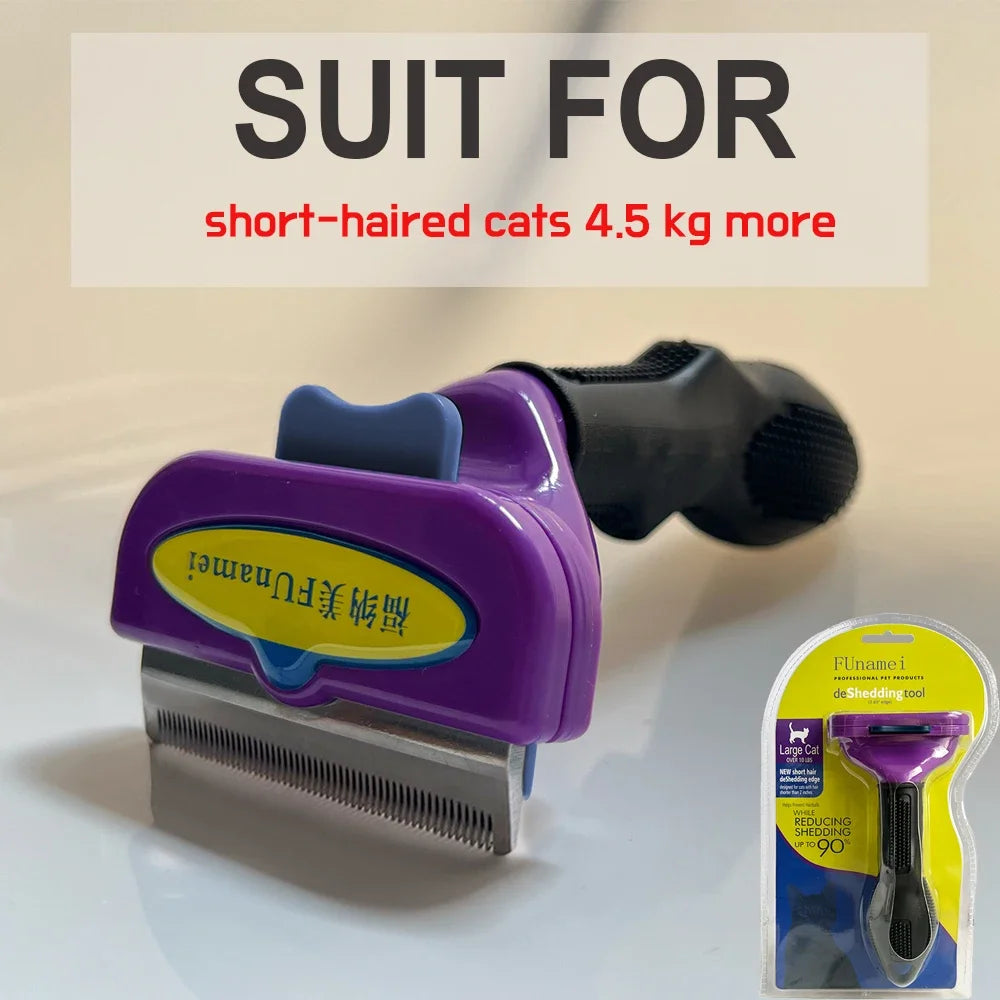 (M)Short hair cats Color Stainless Steel Pet Deshedding Brush for Dogs & Cats