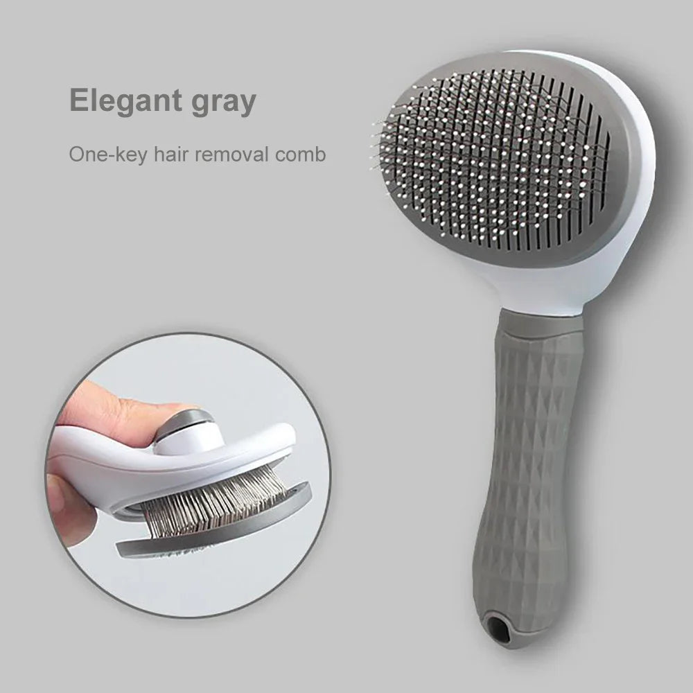 Grey Color Pet Hair Grooming Brush For Dogs And Cats