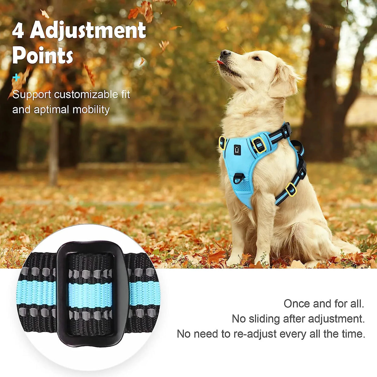 No-Pull Reflective Dog Harness Vest with Control Handle