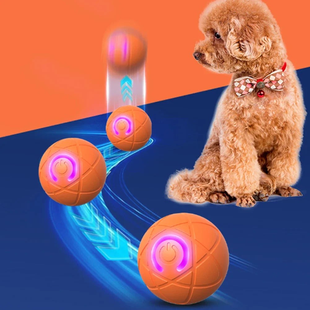 Smart Interactive Dog Ball – Auto-Rolling LED Pet Toy