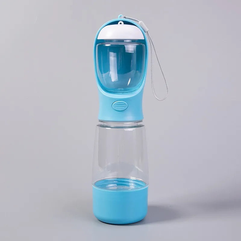 Navy Blue Color 3-in-1 Pet Travel Water Bottle With Food Box & Bag Holder