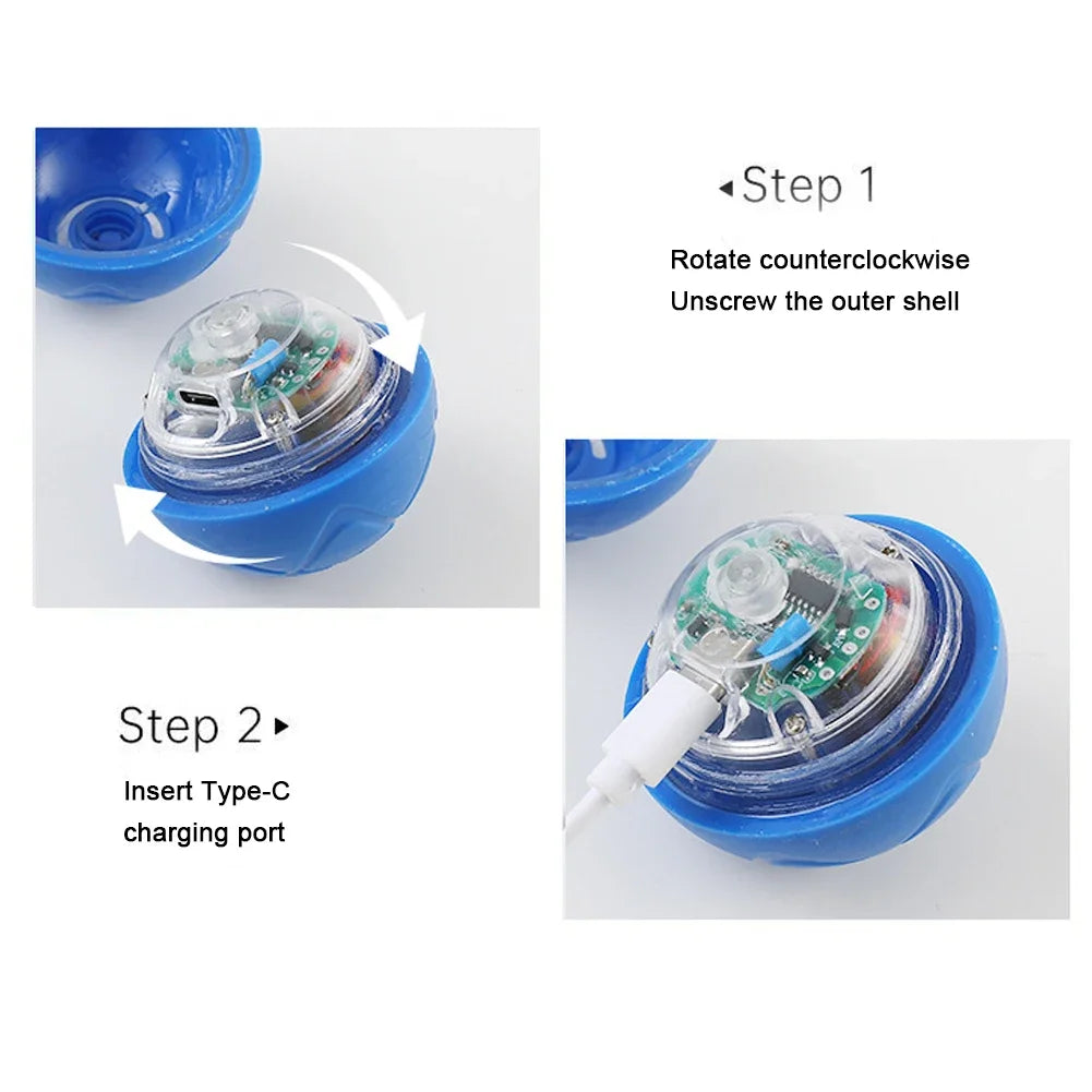 Smart Interactive Dog Ball – Auto-Rolling LED Pet Toy