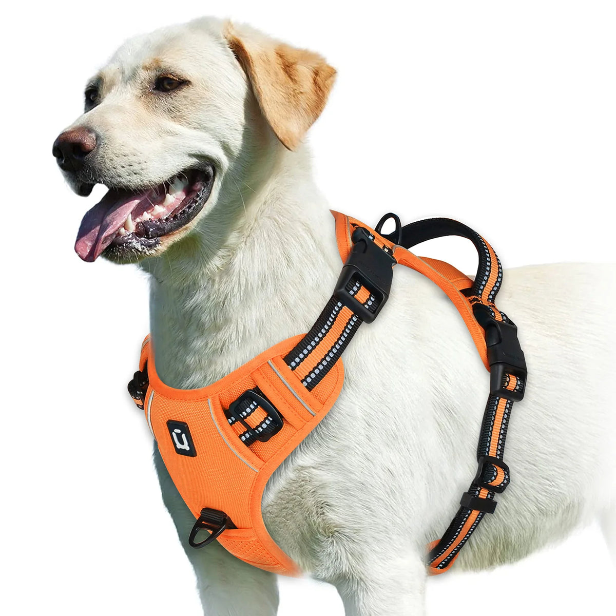 Orange Color No-Pull Reflective Dog Harness Vest with Control Handle