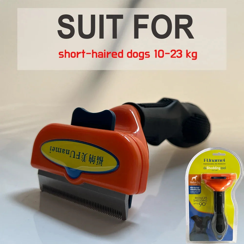 (M)Short hair dogs Color Stainless Steel Pet Deshedding Brush for Dogs & Cats