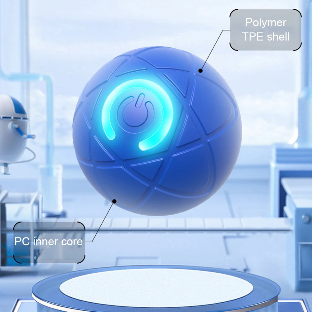 Smart Interactive Dog Ball – Auto-Rolling LED Pet Toy