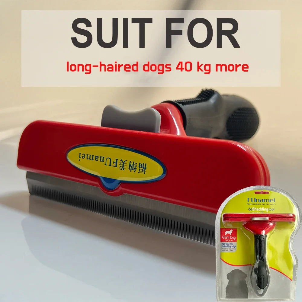 (XL)Long hair dogs Color Pet Deshedding Brush for Dogs & Cats – Ergonomic Handle