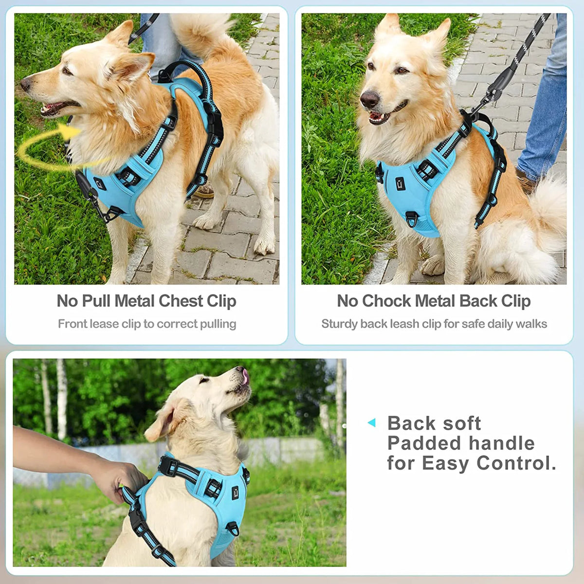 No-Pull Reflective Dog Harness Vest with Control Handle