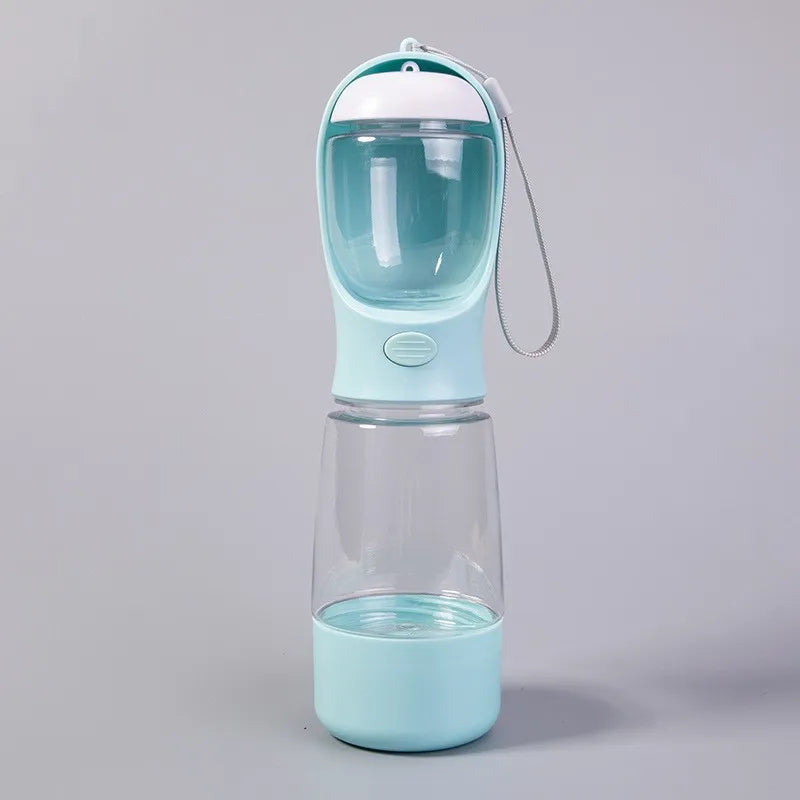 Blue Color 3-in-1 Pet Travel Water Bottle With Food Box & Bag Holder