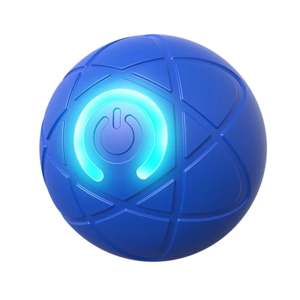 Blue Color Smart Interactive Dog Ball – Auto-Rolling LED Pet Toy