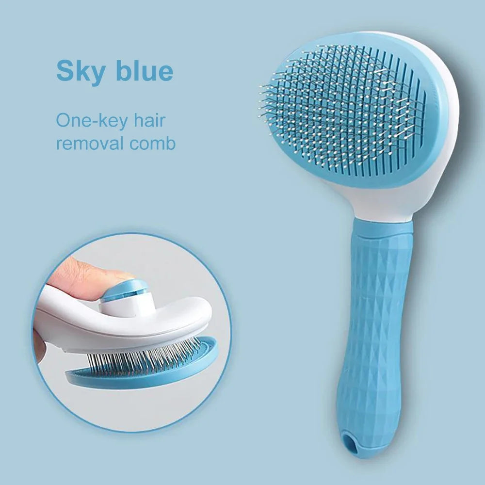 Blue Color Pet Hair Grooming Brush For Dogs And Cats