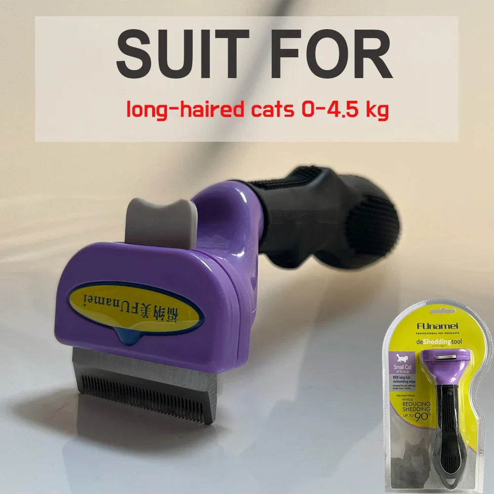 (S)Long hair cats Color Stainless Steel Pet Deshedding Brush for Dogs & Cats