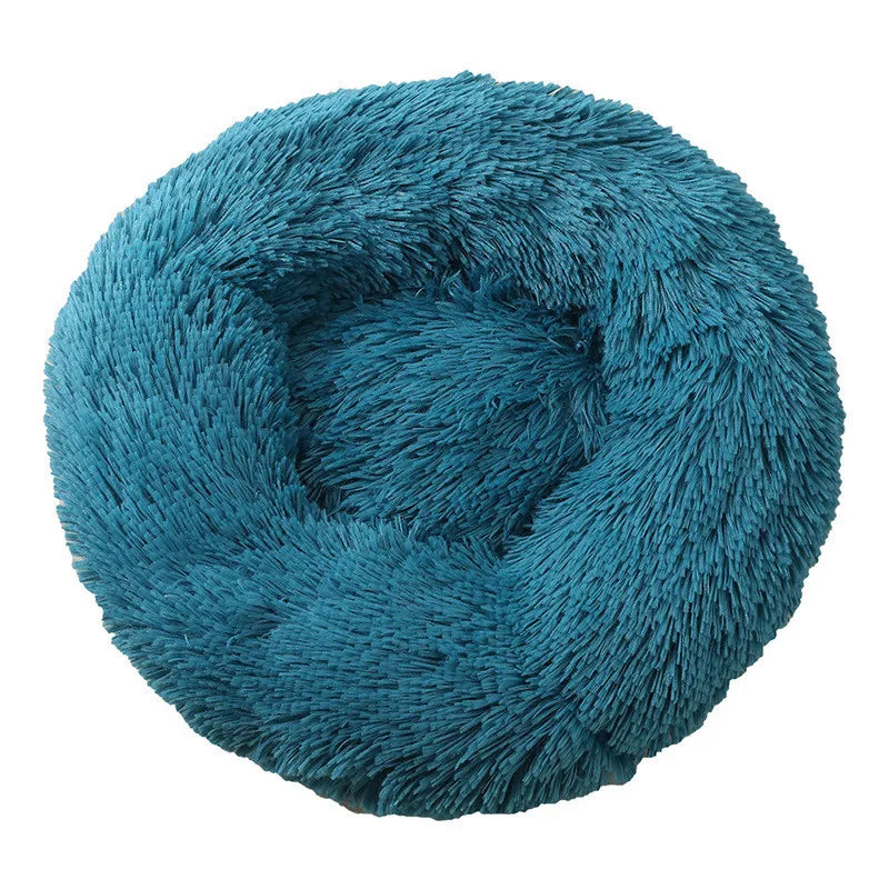 ultramarine Color Calming Donut Dog Bed – Plush Orthopedic Pet Sofa