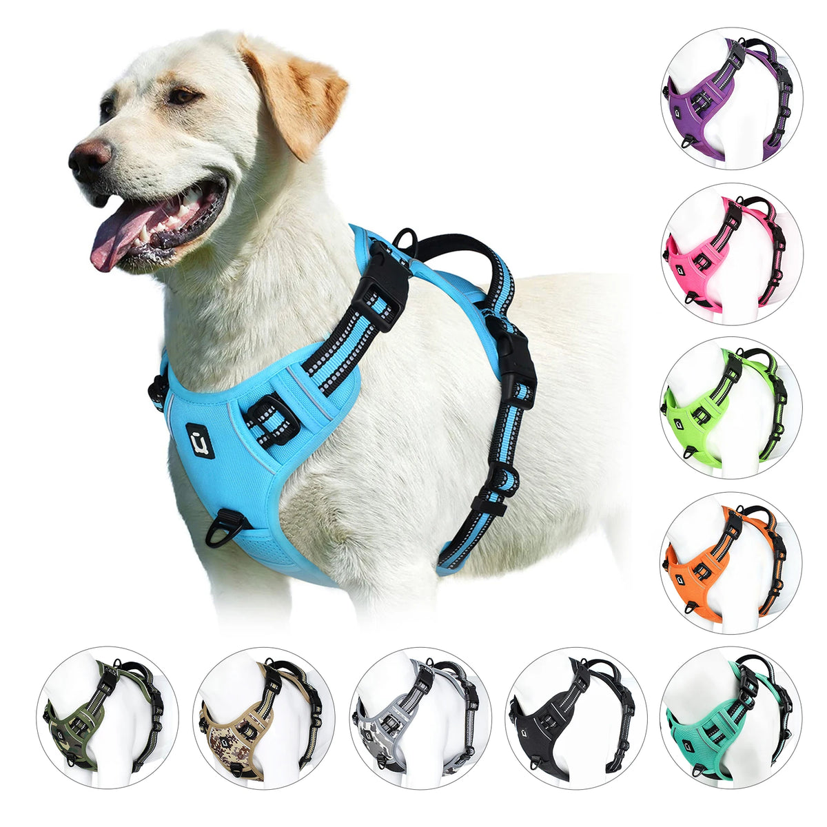 No-Pull Reflective Dog Harness Vest with Control Handle