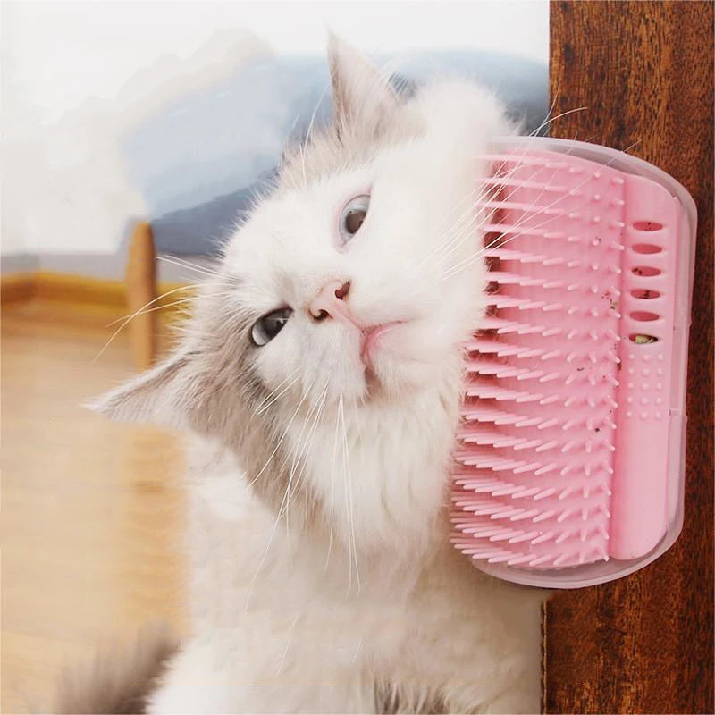 Cat Corner Scratcher Comb – Wall-Mounted Grooming Brush