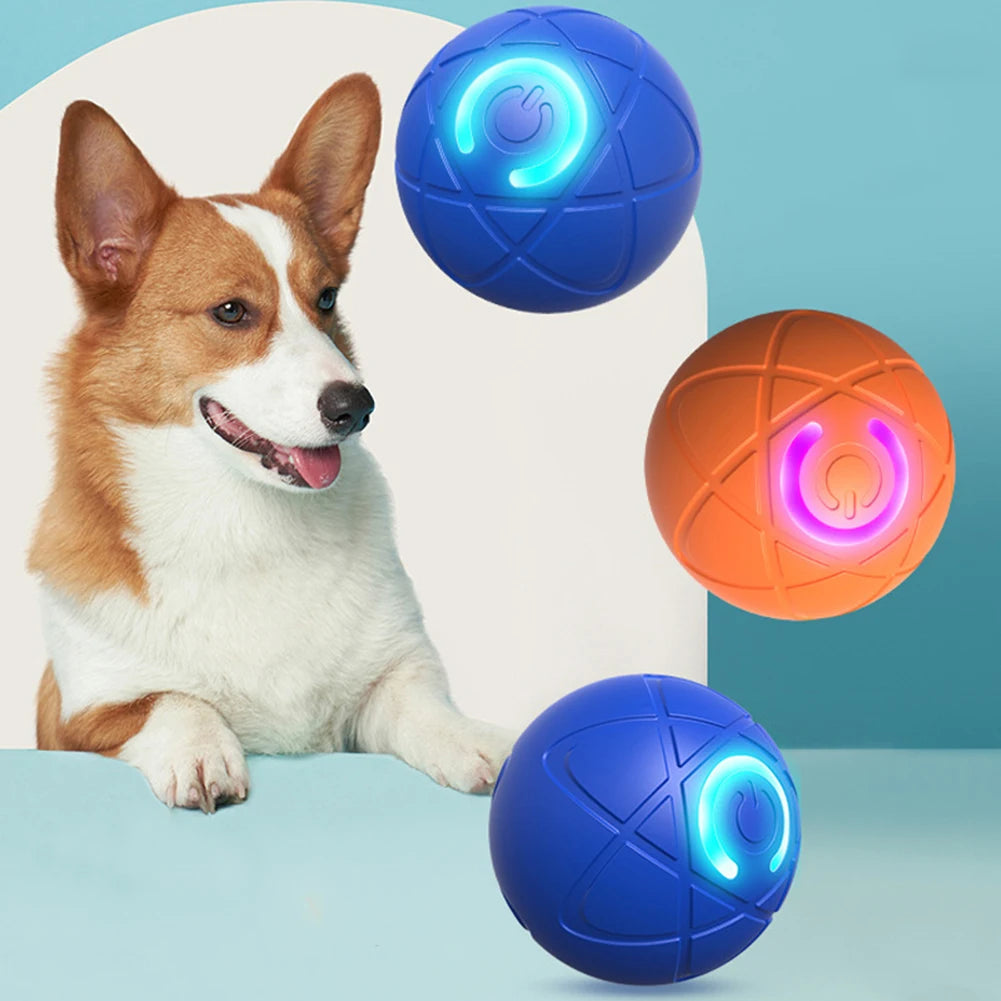 Smart Interactive Dog Ball – Auto-Rolling LED Pet Toy