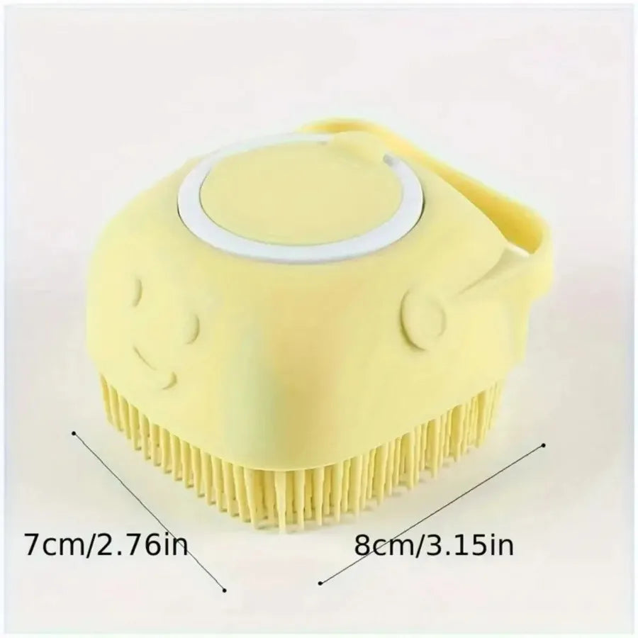 Soft Pet Bath Brush with Built-In Shampoo Dispenser