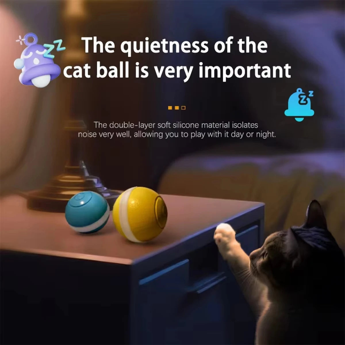 Interactive Smart Pet Ball Toy – Automatic Rolling With LED