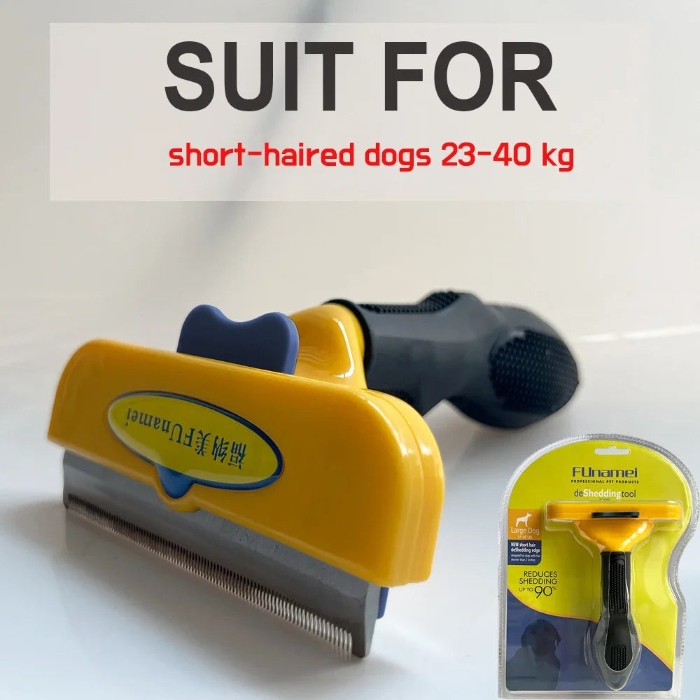 (L)Short hair dogs Color Stainless Steel Pet Deshedding Brush for Dogs & Cats