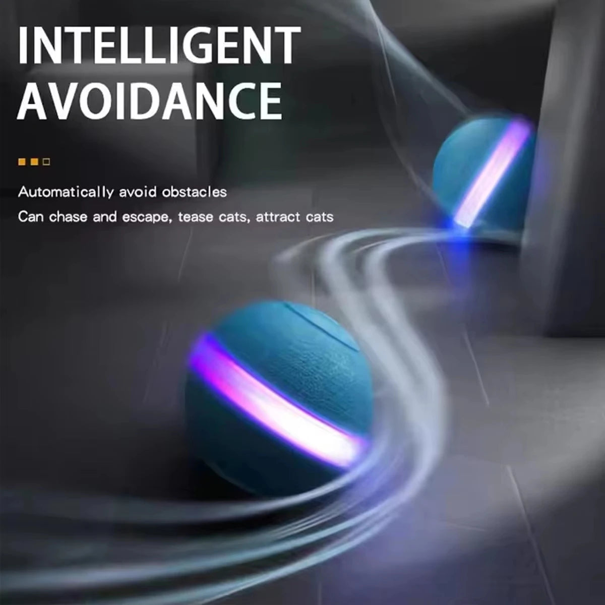 Interactive Smart Pet Ball Toy – Automatic Rolling With LED